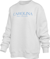Carolina Tar Heels Champagne White Quilted Crewneck